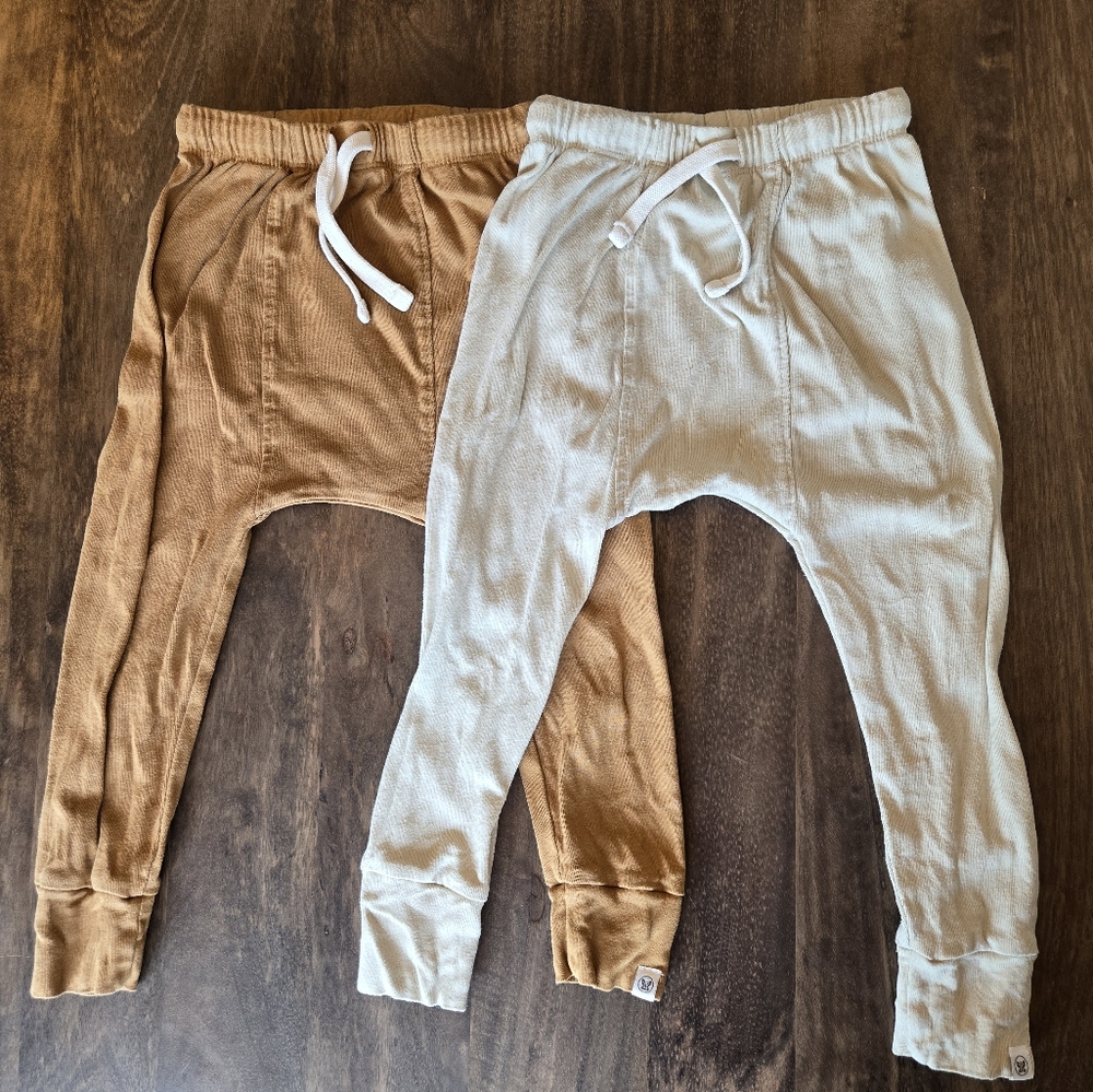 The Honest Company Tan and Cream Kids Jogger Sweatpants